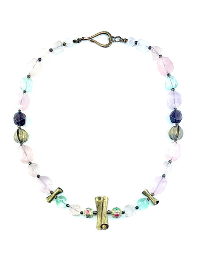 rose-quartz-smoky-quartz-fluorite-silver-necklace